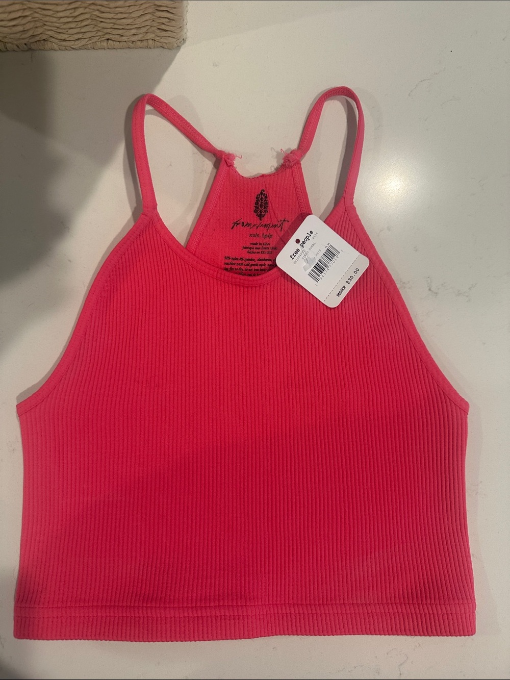 Free People Pink Happiness Runs Crop Tank Top